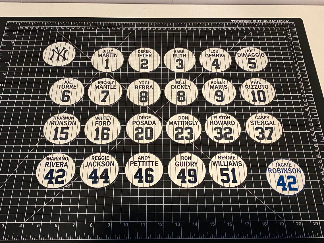 4 SIZES CUSTOM New York Yankees Retired Numbers Vinyl Decal Etsy