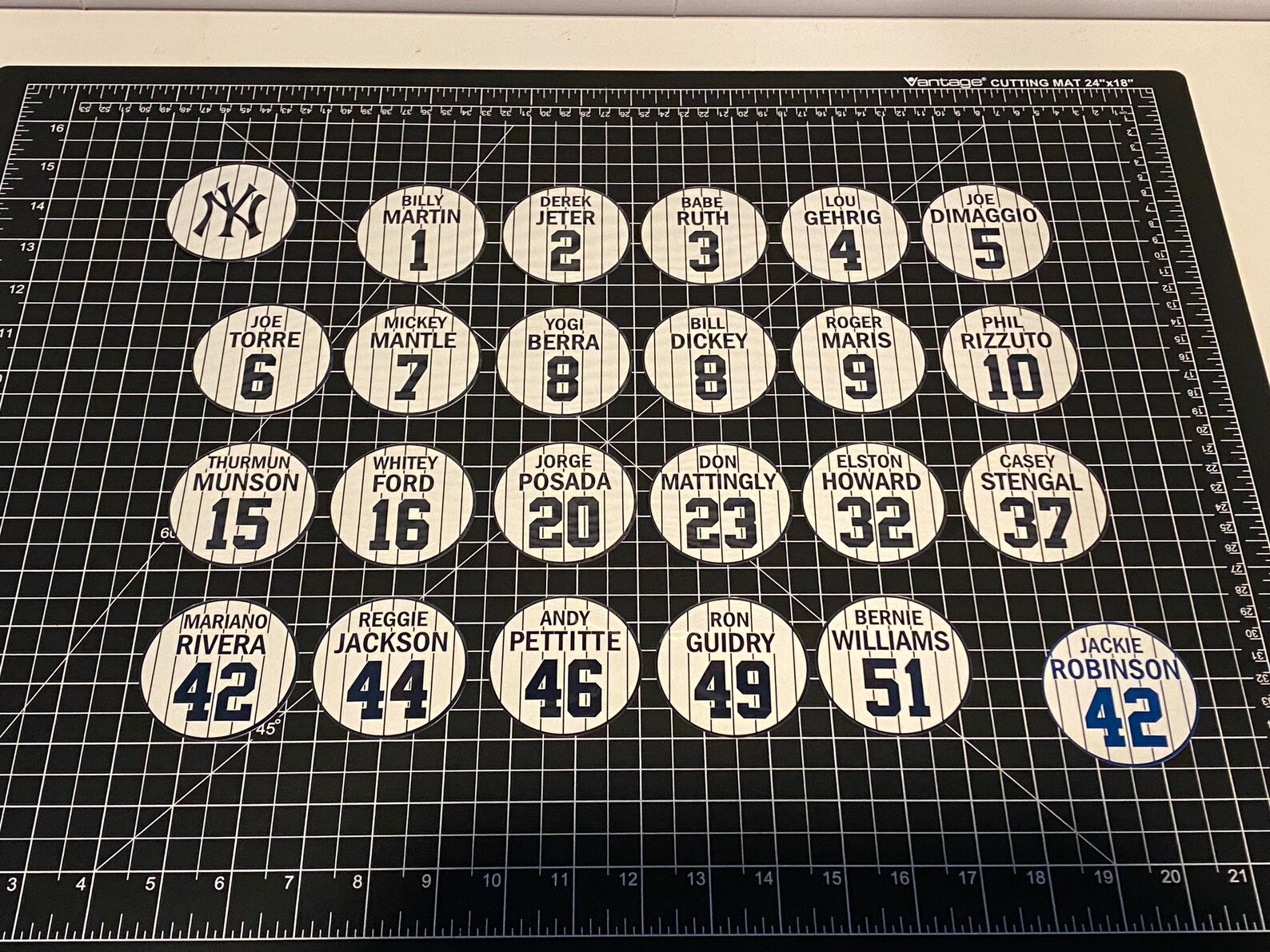 4 SIZES CUSTOM New York Yankees Retired Numbers Vinyl Decal Etsy