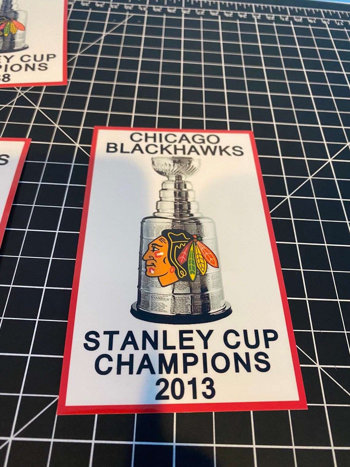 Chicago Blackhawks Stanley Cup and Retired Numbers Vinyl Decal Etsy