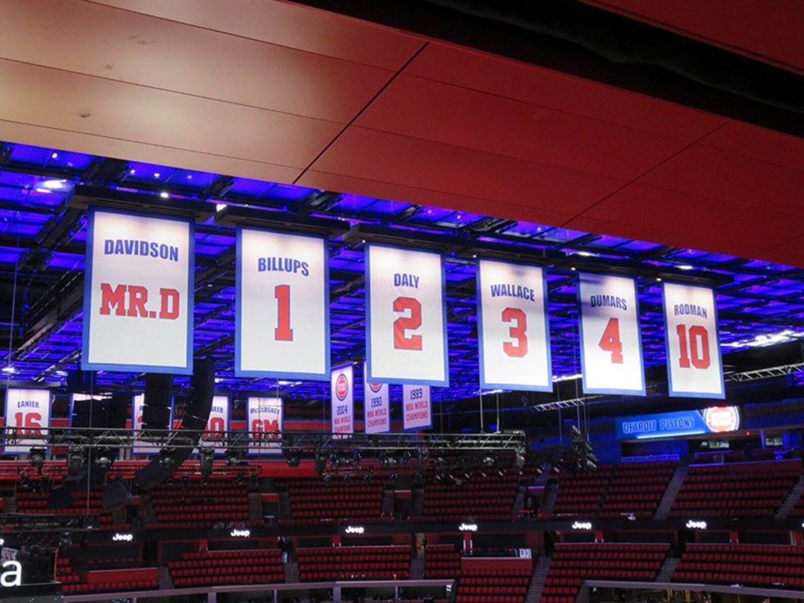 Detroit Pistons World Championship & Retired Decal Banners Etsy