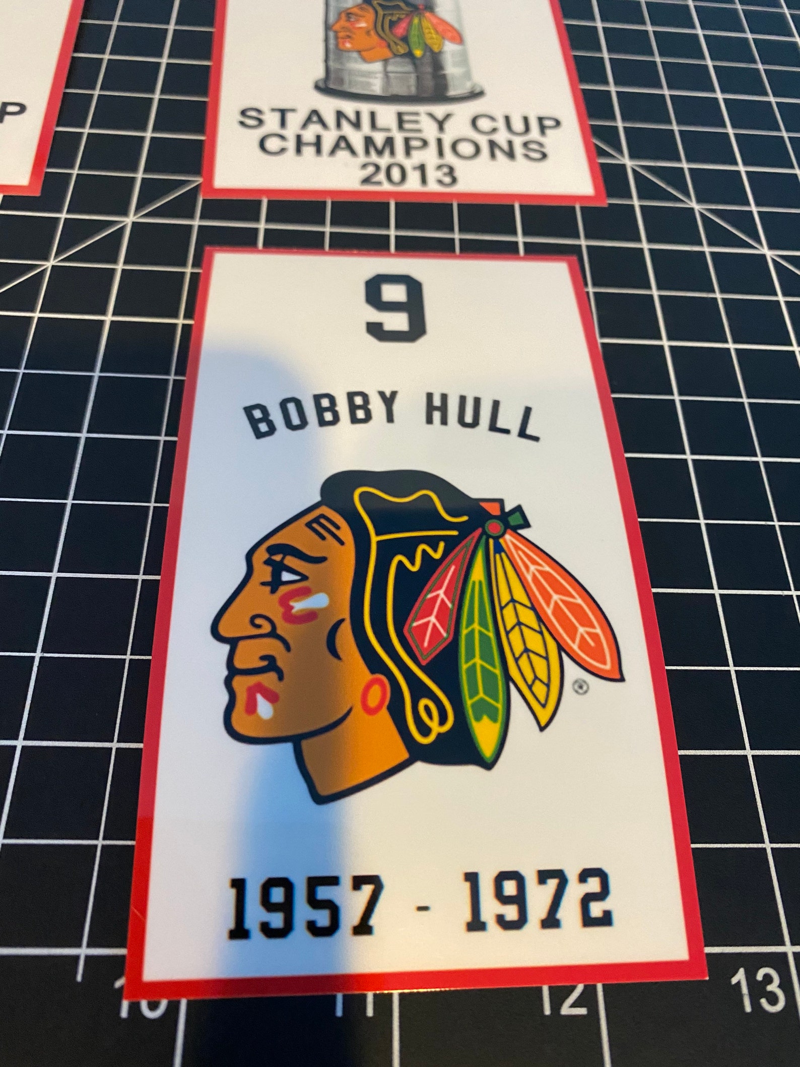 Chicago Blackhawks Stanley Cup and Retired Numbers Vinyl Decal Etsy