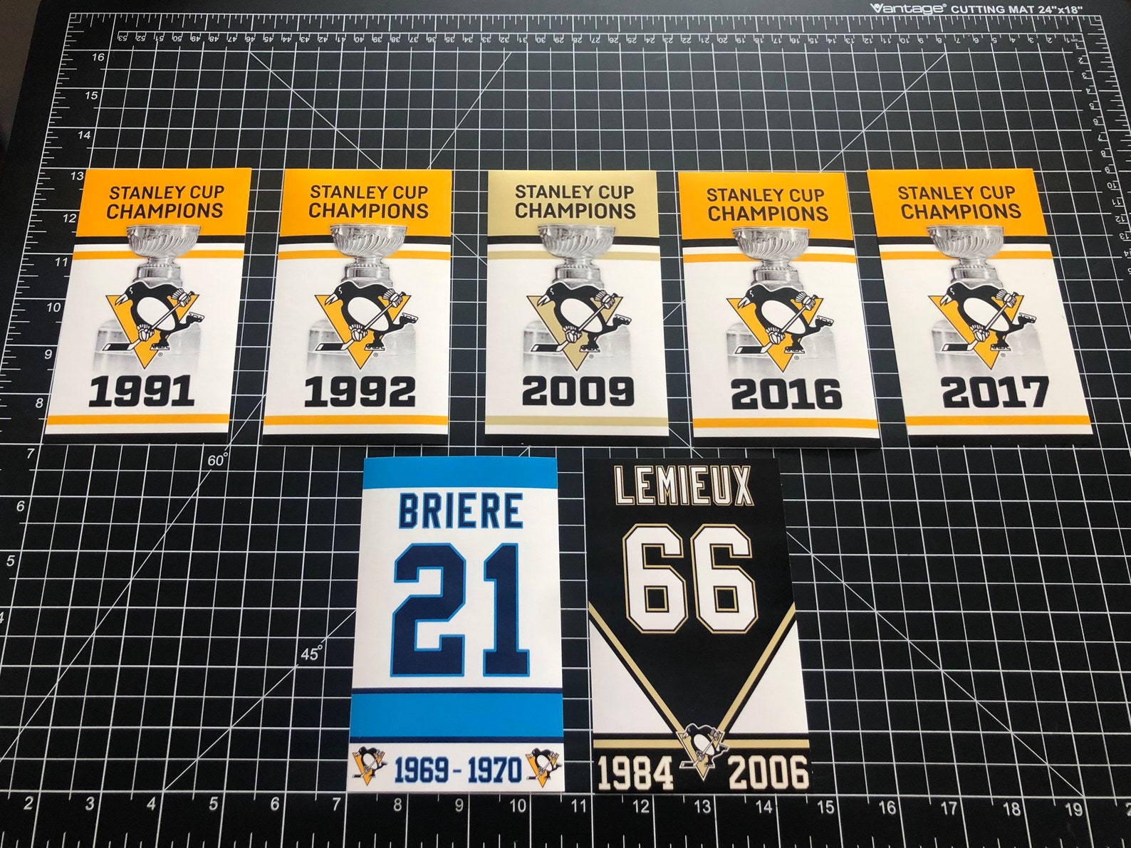 Pittsburgh Penguins Stanley Cup and Retired number vinyl decal | Etsy