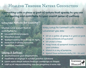 Healing Through Nature Connection Printable Poster