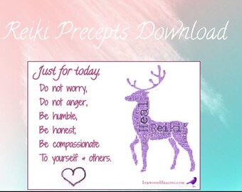 Reiki Precepts Image for Download and Print