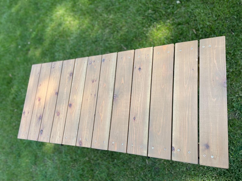 Folding Table, Barbecue Grill Table, Stained or Natural, Garden, Craft Hand Made Table immagine 4