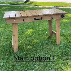 Folding Table, Barbecue Grill Table, Stained or Natural, Garden, Craft Hand Made Table immagine 2