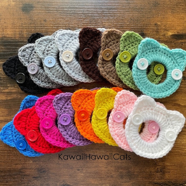 Crochet Cat Ear Saver For Ponytail, Ear Saver, Mask Mate, Mask Extender