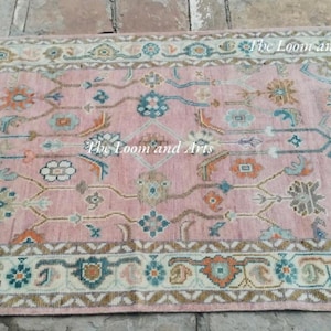 Soft Pink Oushak Rug Hand Knotted Rug 4x6, 5x8, 6x9, 8x10, 9x12, 10x14 ft Handmade Rugs for Living Room - Antique Contemporary Oushak rug