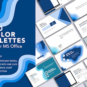 100 Color Palettes For Ms Office for Presentation Design, Excel Sheets, MS Word - Color Schemes for Data Visualization | XML & PDF Files