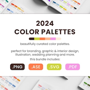 2024 Color Palettes For Branding, Design, Illustration, UI/UX - Modern Color Schemes and Color Reference Chart | Adobe Illustrator Swatches