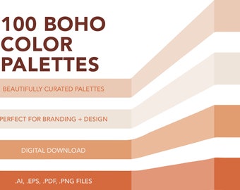 100 Boho Color Palettes for Branding (Digital Download)