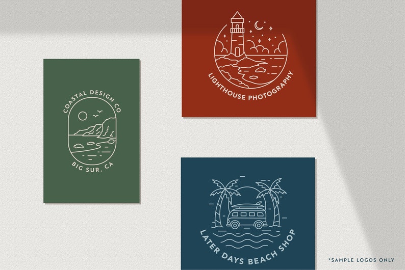 Coastal Line Art Logo & Badge Bundle – 30 Adventure Designs (Instant Download) image 9