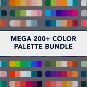 MEGA 200+ Color Palette Bundle for Branding Design, Logos, Weddings, Illustration | Color Reference Chart | Adobe Illustrator Swatches