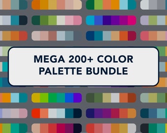 200+ Color Palette Bundle, Branding Design, Illustrator Swatches (Digital)