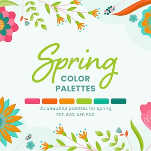 Spring Color Palettes For Branding, Design, Illustration, UI/UX - Modern Color Schemes and Color Reference Chart | Adobe Illustrator Swatch