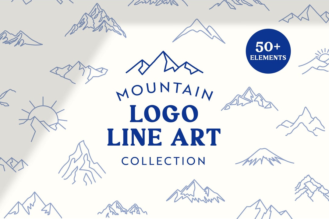 Mountain Logo Line Art - Adventure Graphic Templates (SVG & PNG) - Etsy