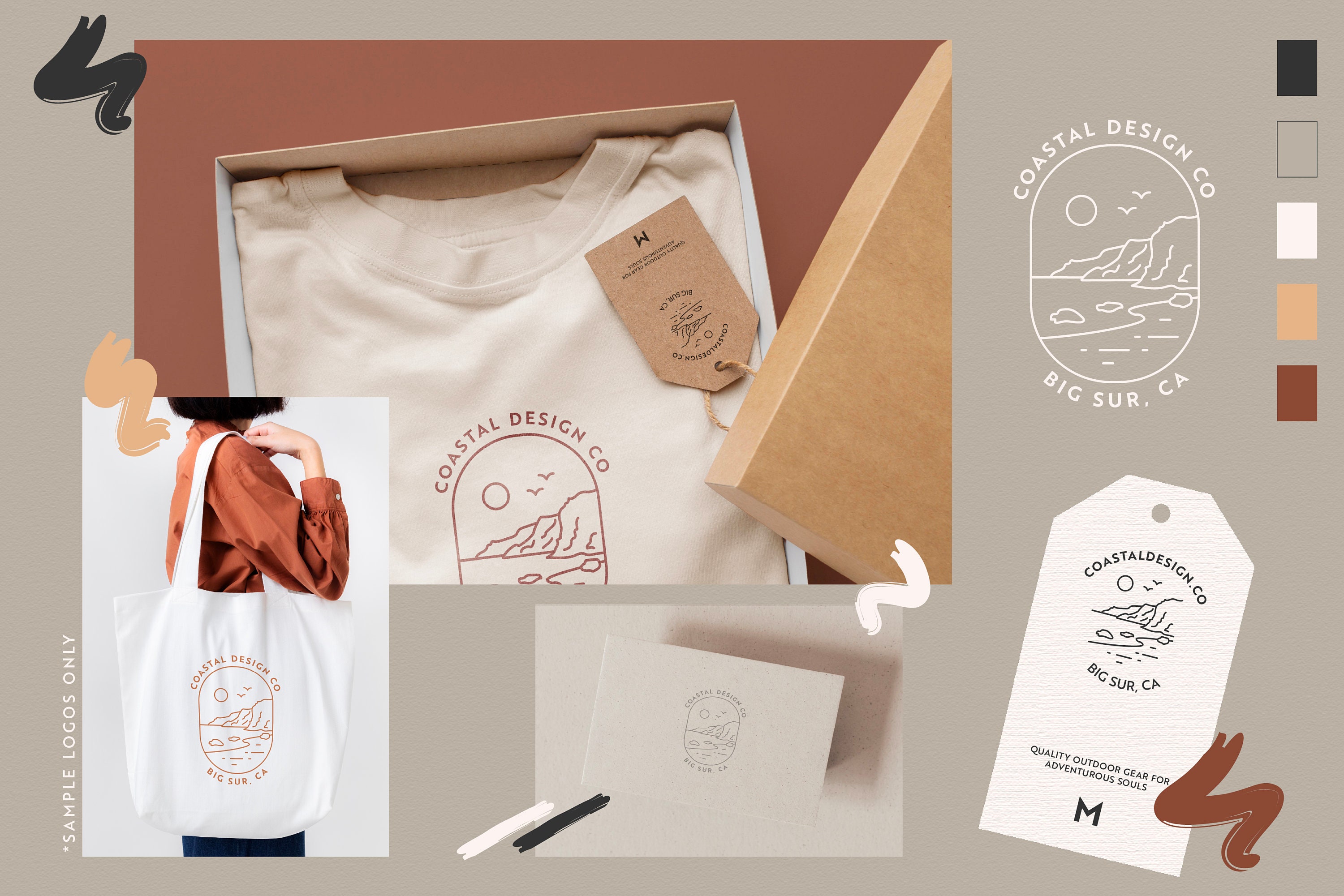 Outdoor Line Art Graphic Set Adventure Logo Templates & Etsy