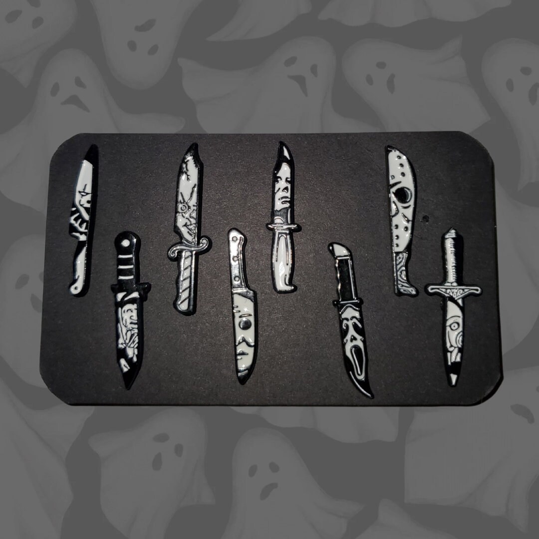Horror Slashers Killers Enamel Knife Halloween Pins Set of 8 Minis ...