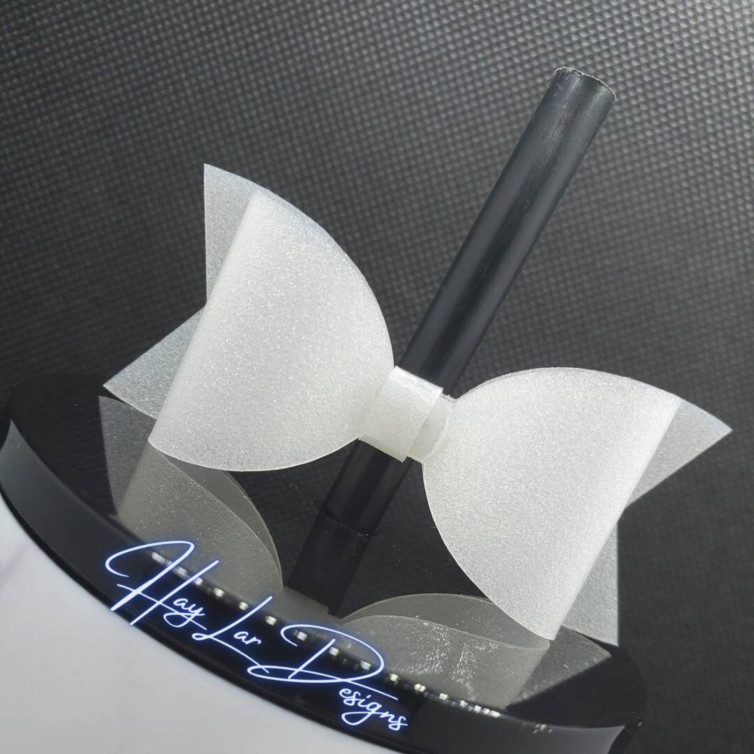 White Jelly Bow Straw Topper – Miss Crafty Ness