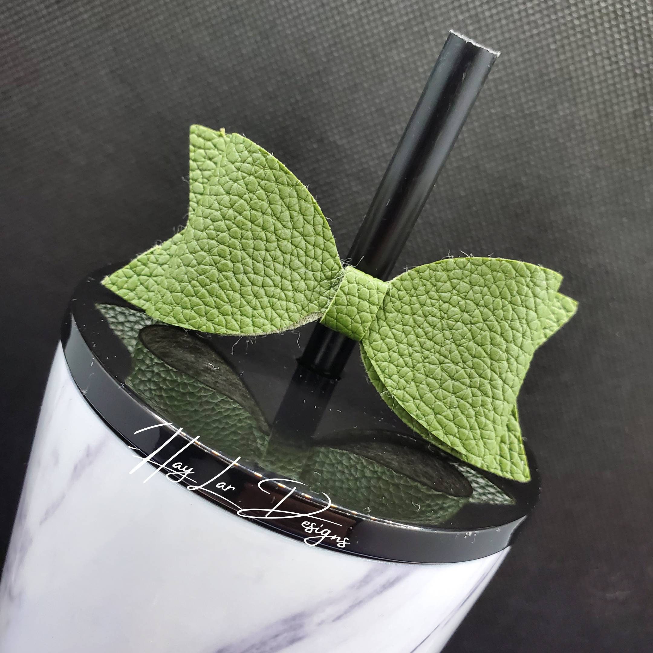 Handmade Bow Straw Topper Solid Olive Green Etsy