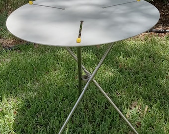 1 Pr Umbra Aluminum Tripod Leg Side Tables, Legs fold up and come off for Total Portability, tough enough for any Environment!