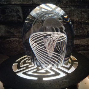Vintage Steuben Art Glass, Crystal Egg Shaped Paperweight Handblown w/8 String Bands inside, Amazing, Flawless, Quality, Beauty ALL Steuben