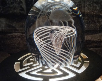 Vintage Steuben Art Glass, Crystal Egg Shaped Paperweight Handblown w/8 String Bands inside, Amazing, Flawless, Quality, Beauty ALL Steuben
