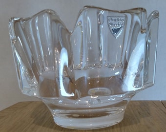1 Orrefors 5" Round Bowl Corona Pattern, Swedish Quality, Durability and Beauty. This Bowl can be used as a Candy Dish, Condiment Bowl, etc.