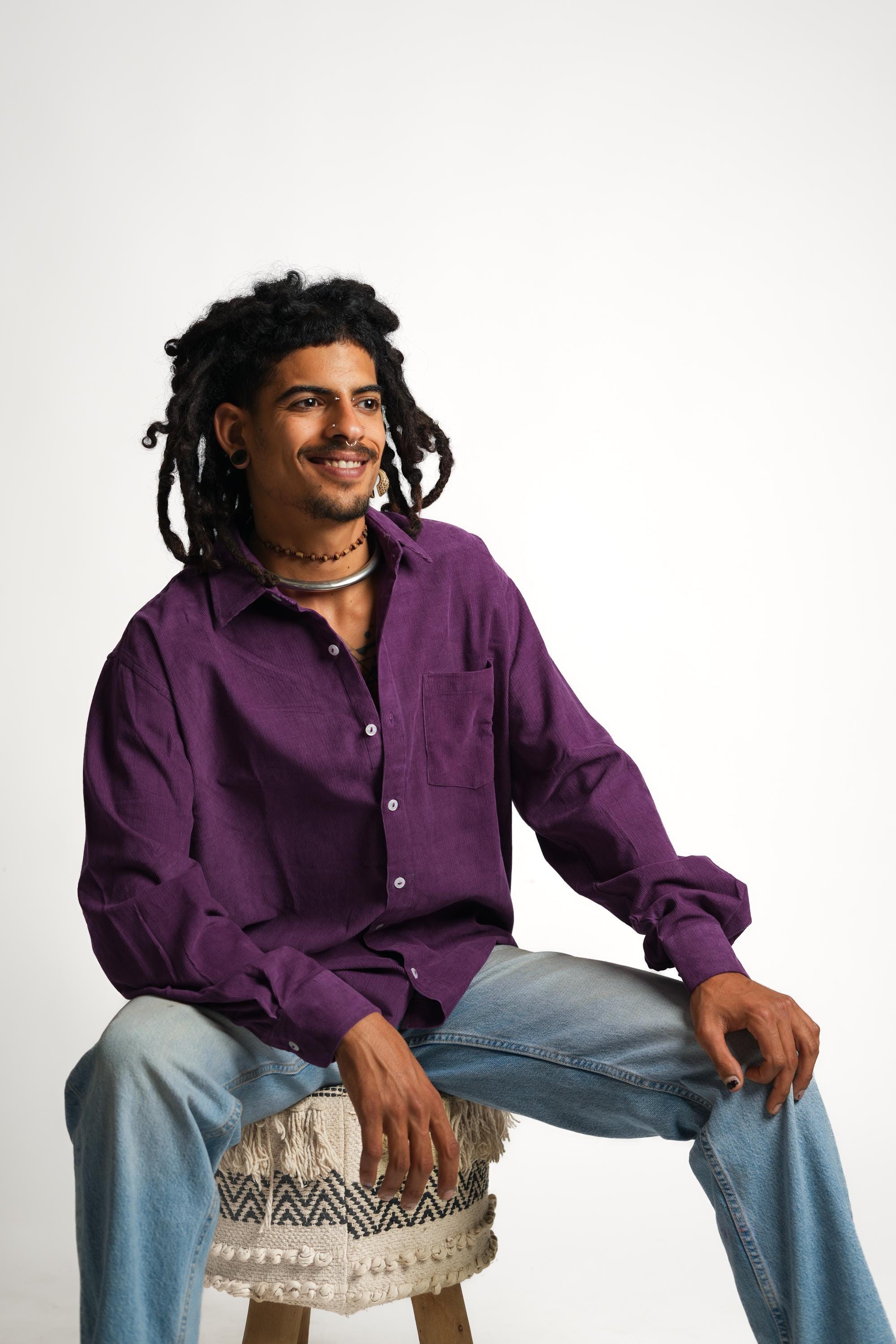 Purple Corduroy Shirt - Etsy UK
