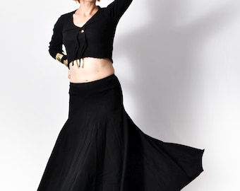 Boho Cotton Panel Skirt, Long Maxi Festival Skirt