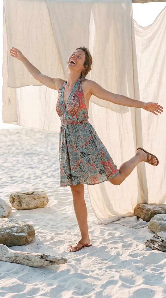 paisley halter mini dress midnight paisley halter mini dress