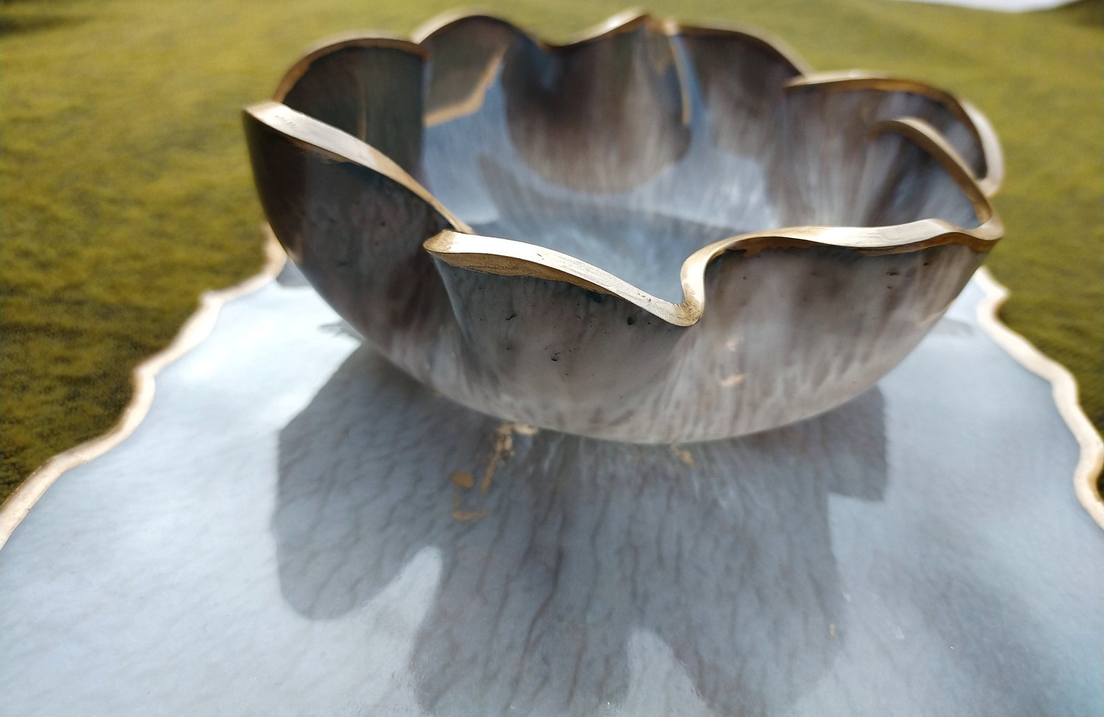 Sculpture Resin Bowl with glossy finishHandmade trinket ring Etsy