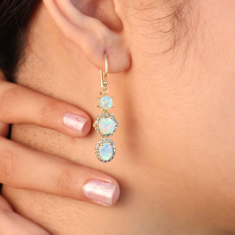 Alice Earrings White Opal main image 1