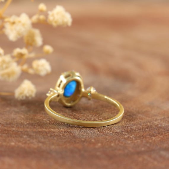 Ethiopian Fire Opal Sterling Silver Ring - Natural Oval Gemstone, Size 7.5, Dainty Gift - View #7