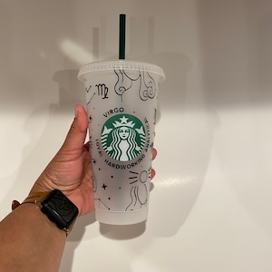 Virgo Zodiac Tumbler, Virgo Starbucks cup, astrology gifts Virgo, Astrology tumbler with straw, best friend birthday gift, Venti Starbucks