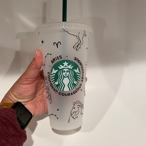 Aries Zodiac Tumbler, Zodiac Starbucks Cup, Starbucks tumbler zodiac, Astrology Starbucks Cup, Aries Gift, Starbucks tumbler teacher gift