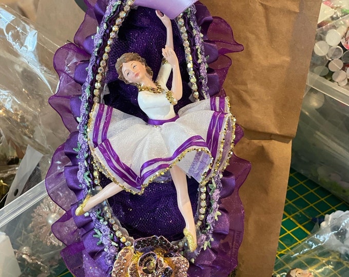 NUTCRACKER PARTY GIRL Custom Designed and Repurposed Pointe Shoe - Custom Designed for Your Beautiful Ballerina!