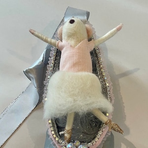 Nutcracker Mouse Pointe Shoe: Custom Ballerina Ornament
