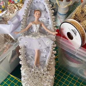 Nutcracker Snow Queen Pointe Shoe: Custom Ballerina Ornament