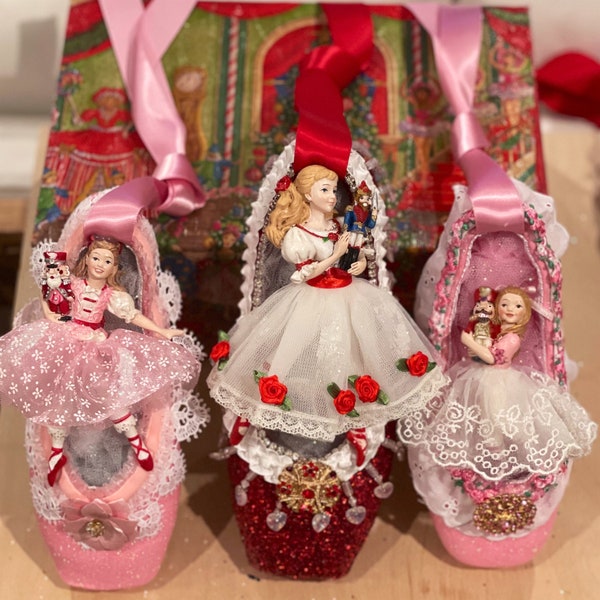 NUTCRACKER CLARA or MARIE Custom Designed and Repurposed Pointe Shoe  - Custom Designed for Your Beautiful Ballerina!