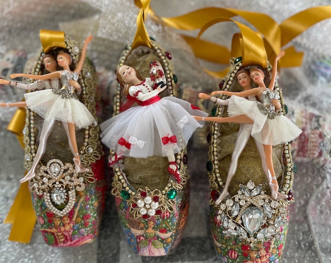 NUTCRACKER DECOUPAGE Custom Designed and Repurposed Pointe Shoe  - Custom Designed for Your Beautiful Ballerina!