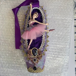 Custom Nutcracker Pointe Shoe: Sugar Plum Ballerina Ornament