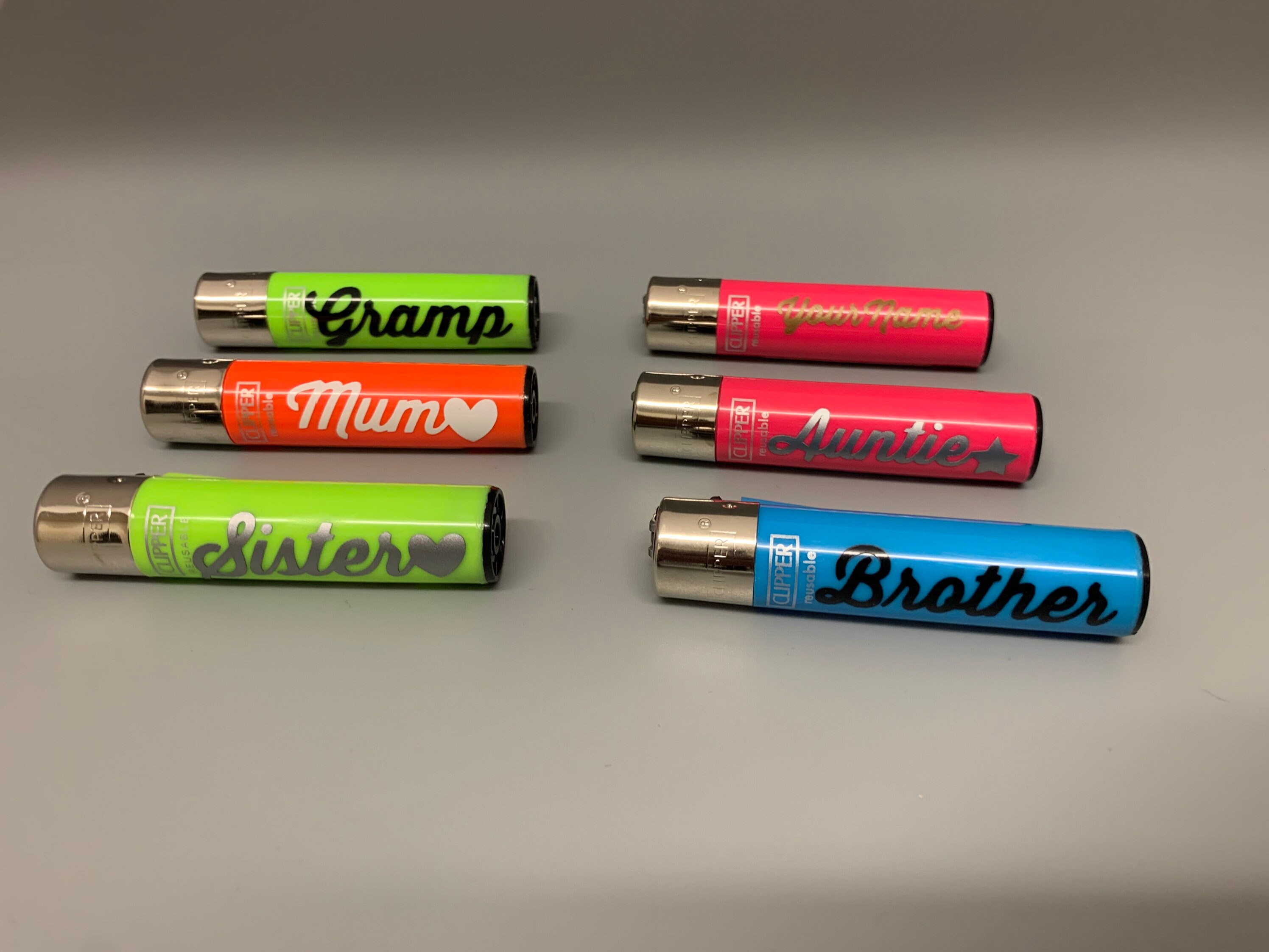 Personalised Lighters Family Name Lighter Stickers Mum Dad Etsy