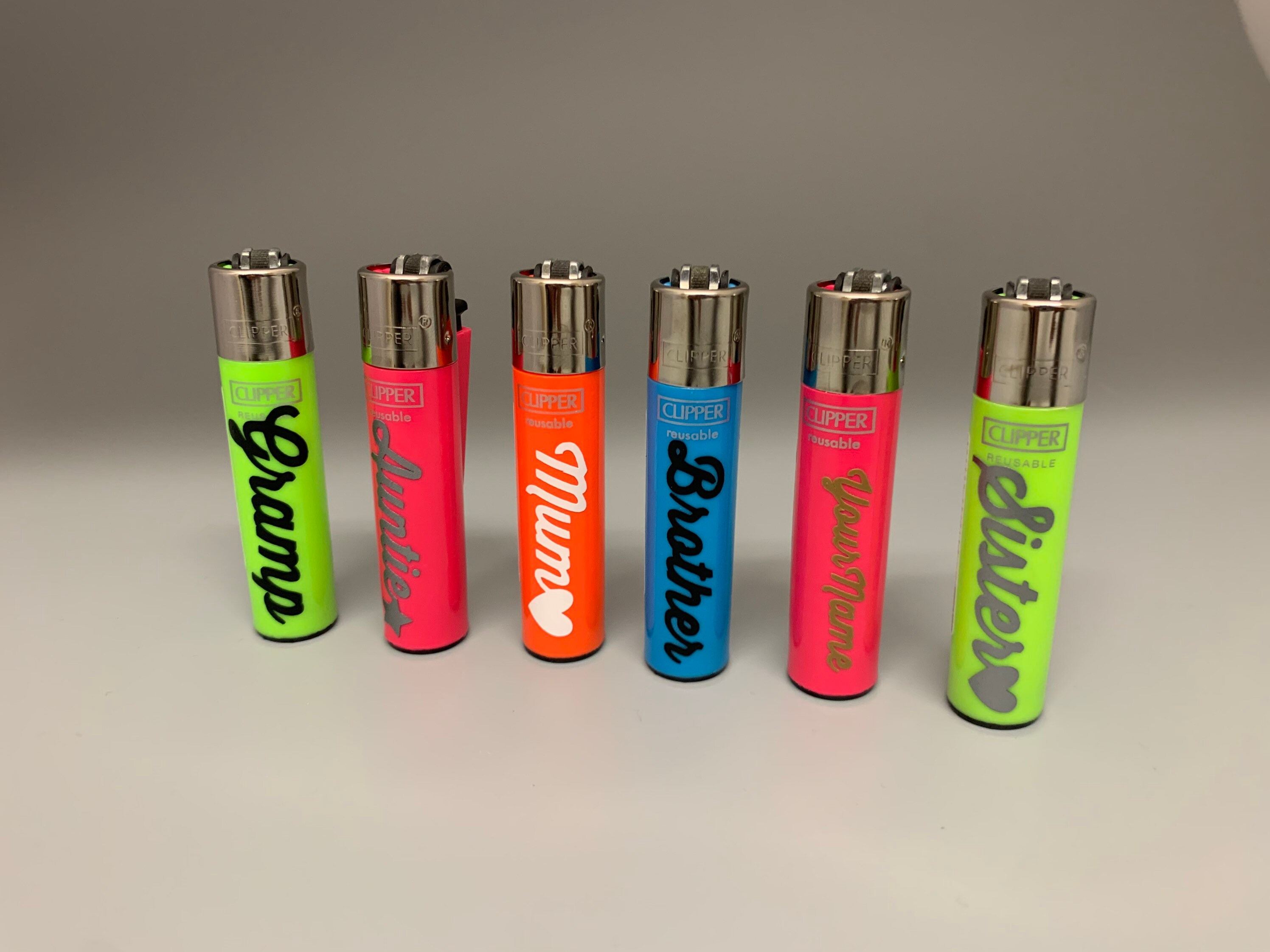 Personalised Lighters Family Name Lighter Stickers Mum Dad Etsy