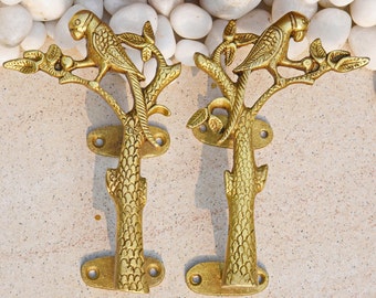 Brass Luxury Door Handle Parrot-shaped 'tamba' / 
