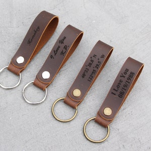 Custom Leather Keychain, Personalized Leather Keychain,key fob,Monogrammed Leather Keychain,Leather keyring,Anniversary Gift for Him