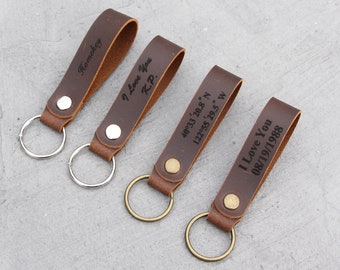 Custom Leather Keychain, Personalized Leather Keychain,key fob,Monogrammed Leather Keychain,Leather keyring,Anniversary Gift for Him