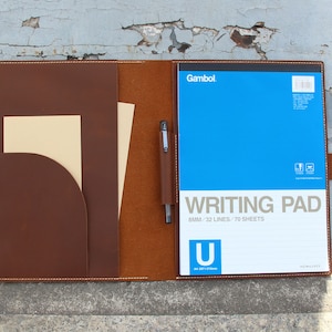 Cuero A4 Notebook Covers, A4 sketchbook cover, Cuero Business Folio, Cartera de trabajo, Gran cartera, Diario de cuero, Cartera de cuero