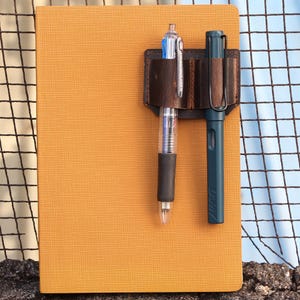 Personalized Leather pen pencil holder clip,Leather pen holder for notebook journal,Notebook pen loop