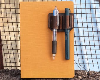 Personalized Leather pen pencil holder clip,Leather pen holder for notebook journal,Notebook pen loop